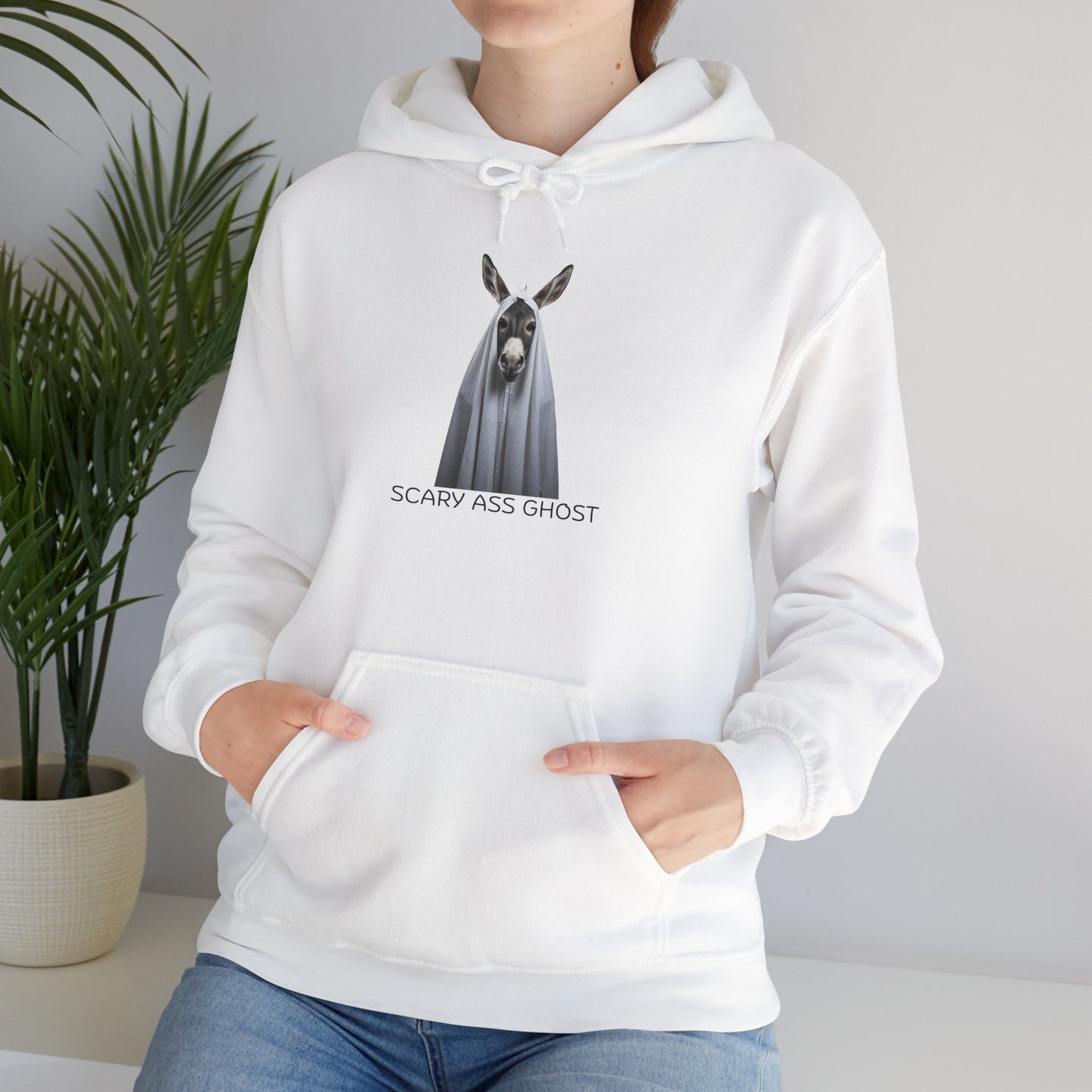 Scary Ghost Hoodie, Unisex Halloween Sweatshirt, Cozy Costume Hooded Sweatshirt, Spooky Gift for Ghost Lovers, Casual Fall Wear