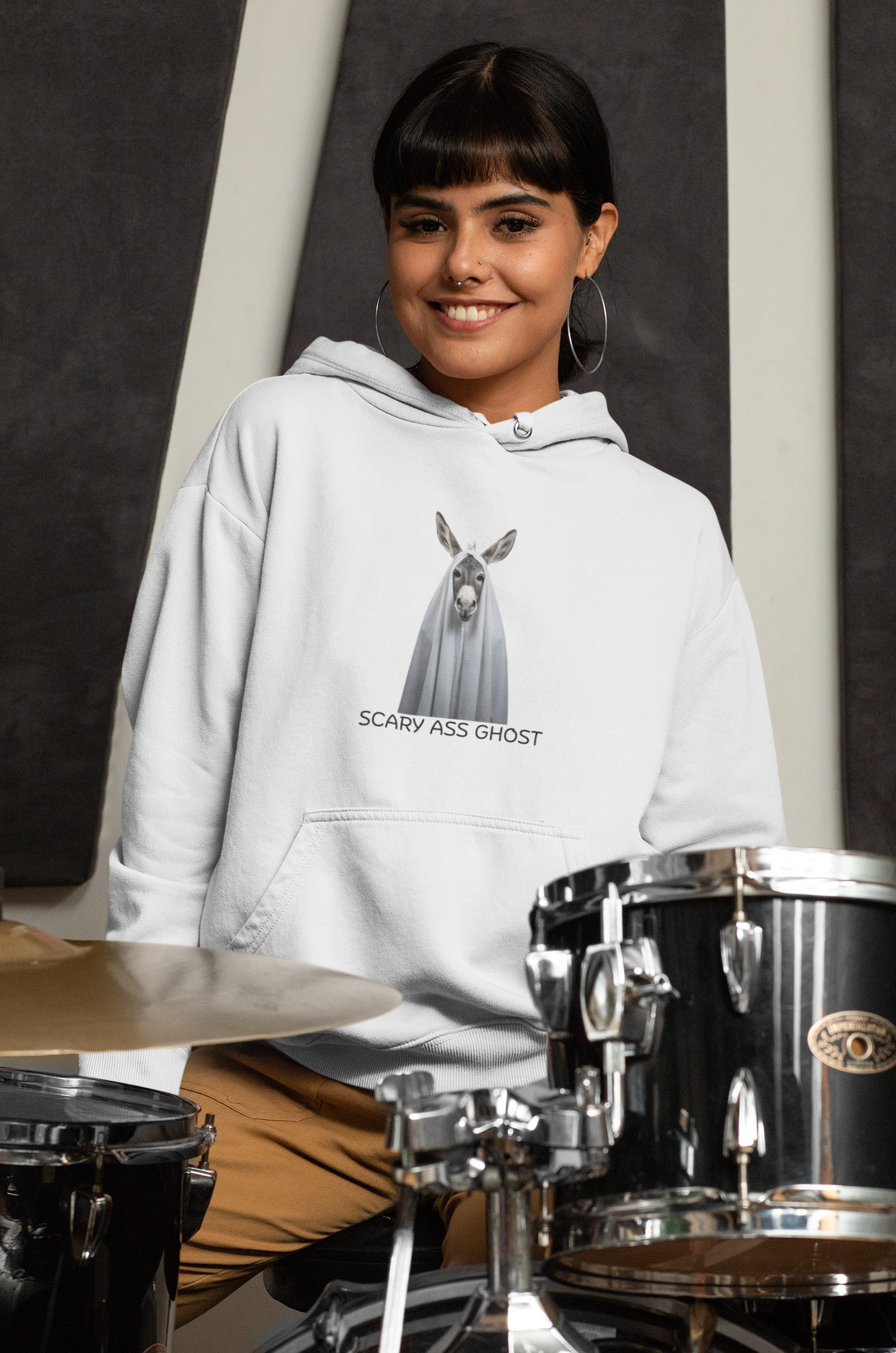 Scary Ghost Hoodie, Unisex Halloween Sweatshirt, Cozy Costume Hooded Sweatshirt, Spooky Gift for Ghost Lovers, Casual Fall Wear